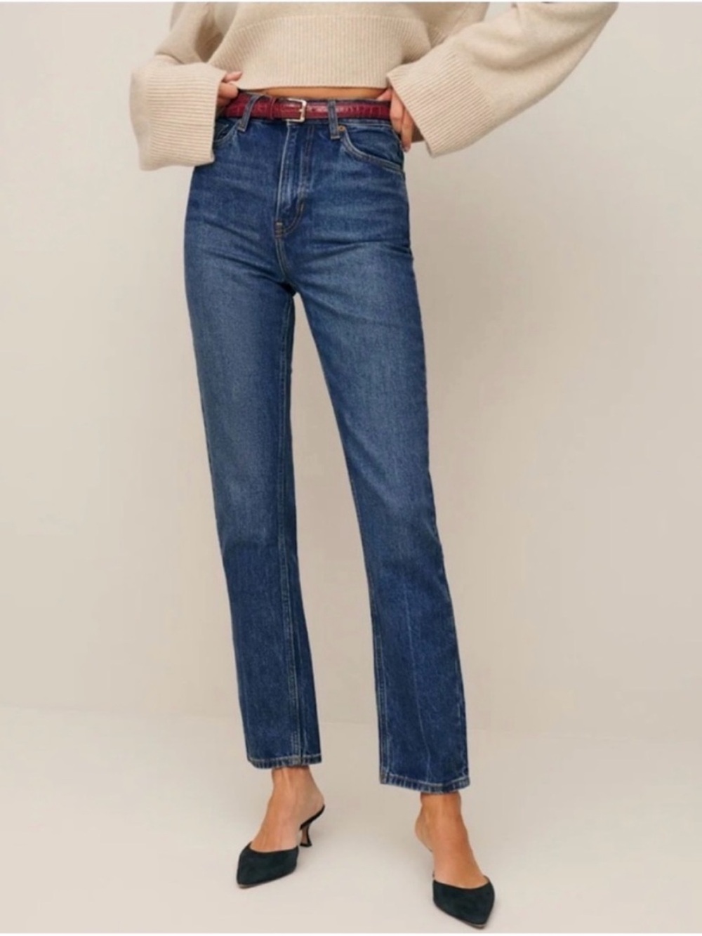 Reformation - Liza Ultra High-Rise Straight Leg Jeans